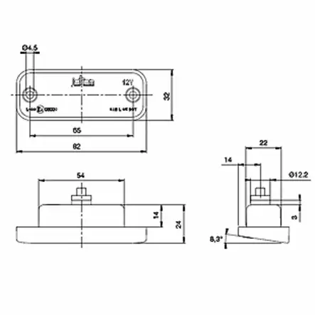 Jokon rekisterikilvenvalo upotettava led 82x32mm - Peräkärryn rekisterikilven valot - 0900960 - 2