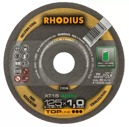 Katkaisulaikka XT15 125x1,0x22,2 10kpl - Katkaisulaikat - 283-60-XT1512510 - 1