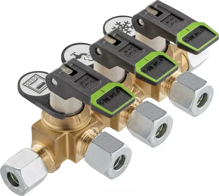 Gok kolmoissulkuhana 8mm kaasuputkelle 3x8 mm, lyhyt, kääntövipu - Jääkaappien varaosat Dometic - 0367100 - 1