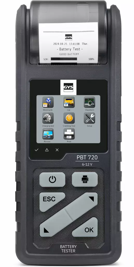 GYS PBT720 AKKUTESTERI TULOSTIMELLA/USB 6/12V START/STOP - Jännite- ja yleismittarit - GYS083240 - 1
