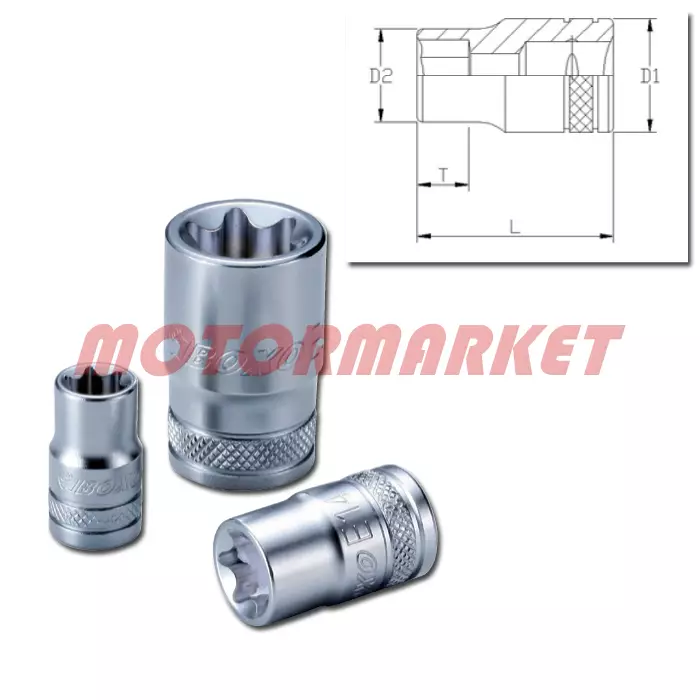 Hylsyavain 1/2" E10Torx - Hylsyt - 284-B19-E10 - 1