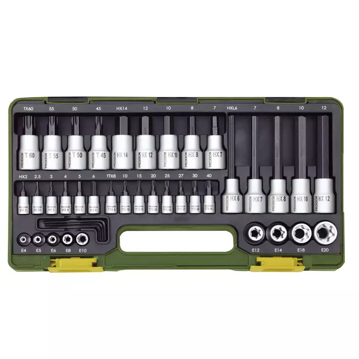 Hylsysarja 1/4" ja 1/2" 42-osaa E-torx - Hylsysarjat - 23290 - 1