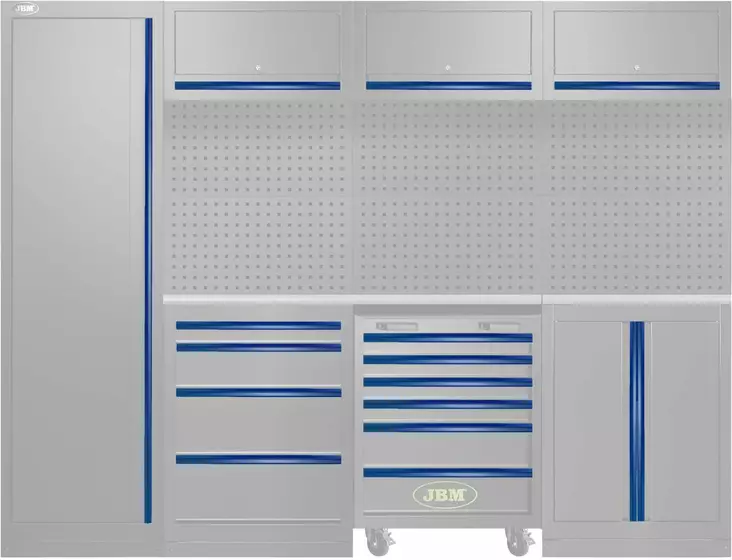 JBM työasemakokoonpanon 50-54327 alumiiniset värikahvat väri sininen - Kalustekokonaisuudet - 50-17850 - 1