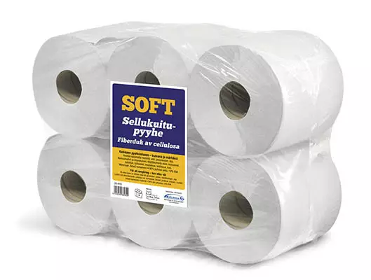 Kuitupyyhe Ø 19,5 cm leveys 20 cm 100 % sellu 50 g/m² 80 m/rulla - Liinat ja rätit - 225-KP20 - 1