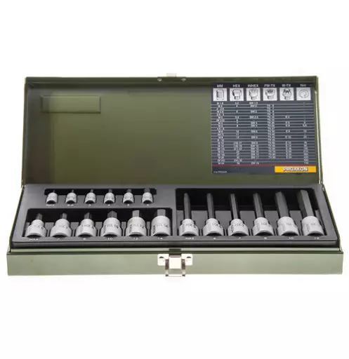 Hylsysarja 1/4" ja 1/2" kuusiokolo 18-osaa - Hylsysarjat - 23100 - 1