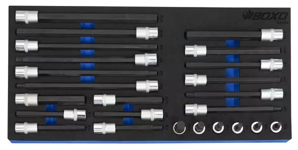 Kuusiokolo Hylsysarja 3/8" 5-12 mm 24-osaa - Työkalumoduulit työkaluvaunuihin - 284-BX580 - 1