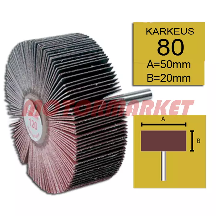 Liuskekaralaikka FS 50x20 karkeus 80 - Liuskalaikat - 287-FS5020080 - 1