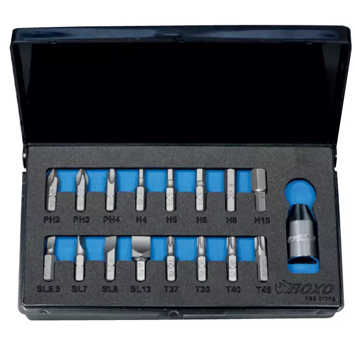 Lyöntitalttasarja 17-osaa Adapterilla Boxo - Lyöntiavaimet - 284-B33-K1900 - 1