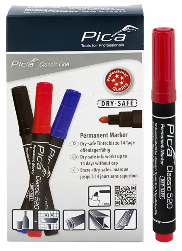 Merkintätussi Pyöreä Punainen 1-4mm - Tussit ja kynät - MA52040 - 1