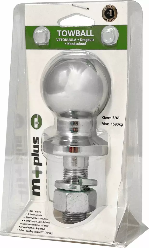 M+ vetokuula 50mm 3/4" kierre, ei tieliikennekäyttöön - Vetokuulat - 58470280 - 1