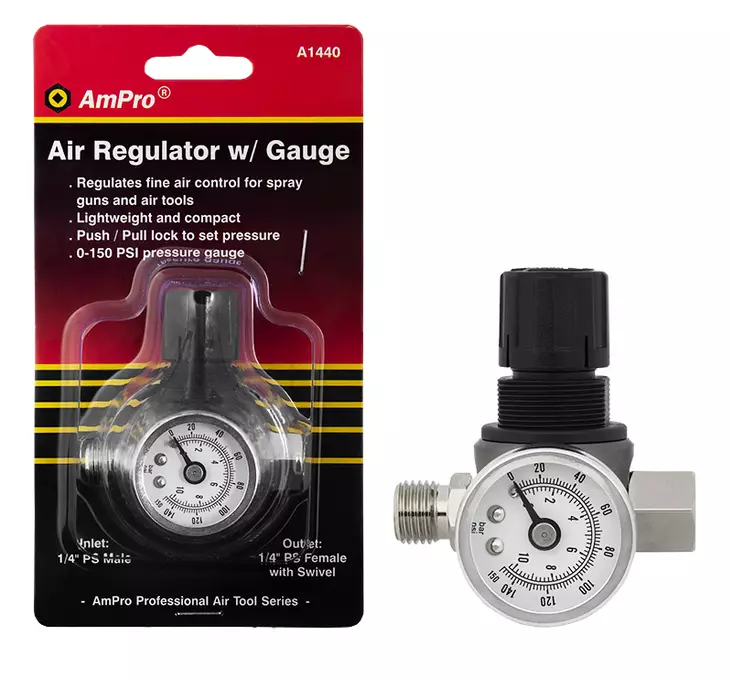 Painesäädin mittarilla paineilma 1/4" 0-11 bar - Muut paineilmakoneet ja tarvikkeet - A1440 - 2