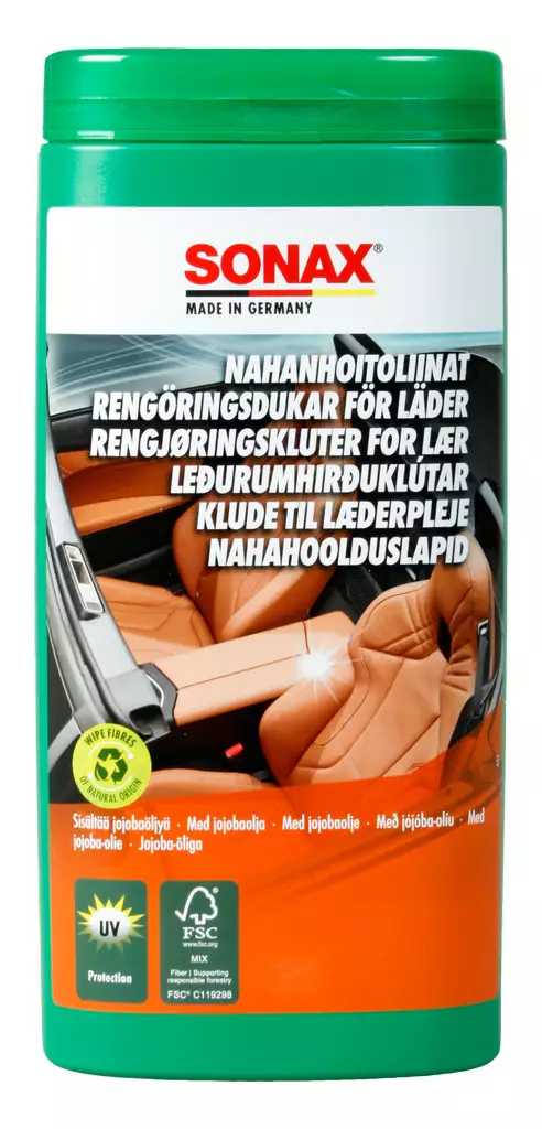 Puhdistusliina nahkapinnoille 25 kpl - Auton Pesuvälineet - SO412300 - 1