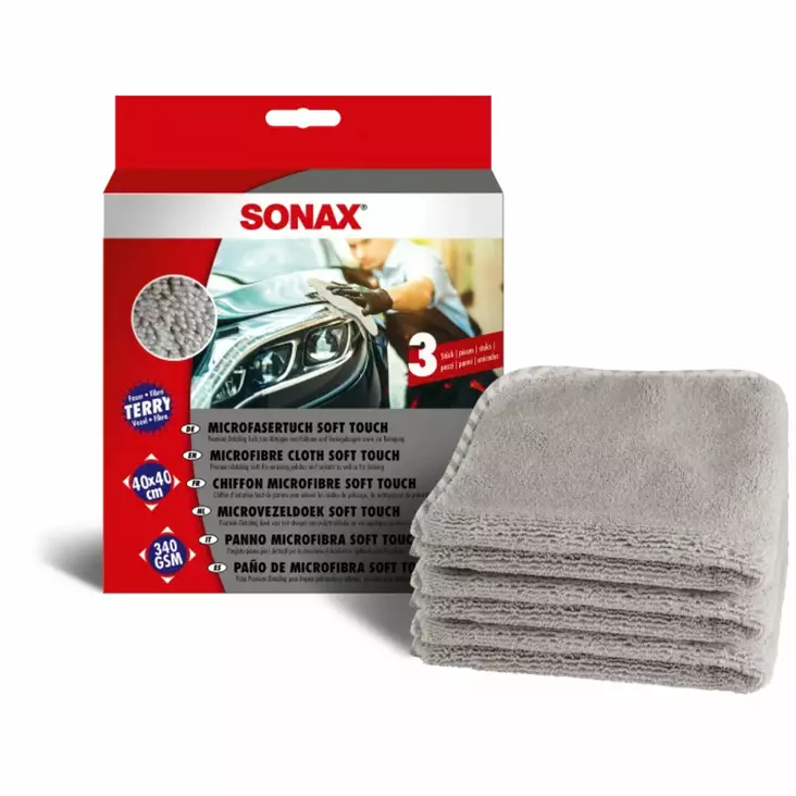 SONAX Mikrokuituliina Soft Touch 40x40 3 kpl - Auton Pesuvälineet - SO451000 - 1