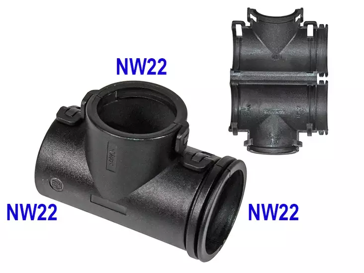 Suojaputken T-liitin NW22 - Kaapelit ja suojaputket - 1090-01830 - 1