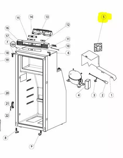 Thetford lauhduttimen tuuletin T2090 - Varaosat Thetford T2090, T2152 - 692750 - 1