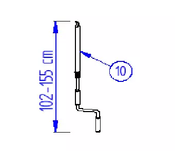 Thule veivi Thule Omnistor 102-155 cm - Thule Omnistor markiisien varaosat - 1500602210 - 1