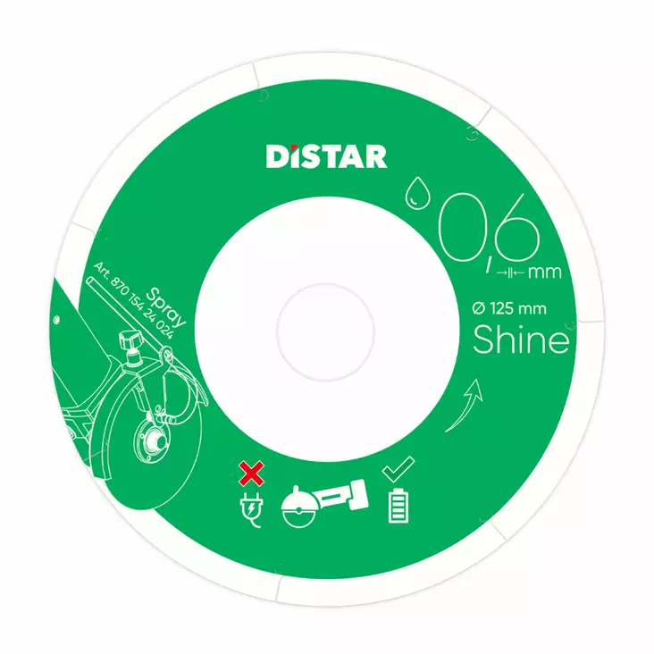 Timanttilaikka 1A1R 125x0,6x22,23 Shine Distar - Timanttilaikat laatoittajille - 11127457030 - 1