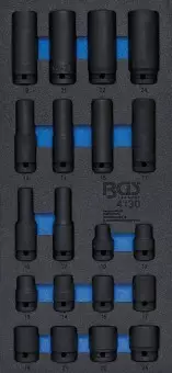 Työkalusarja 1/3: Pitkät ja lyhyet voimahylsyt 1/2" 10-24 mm - Työkalumoduulit työkaluvaunuihin - BGS4130 - 1