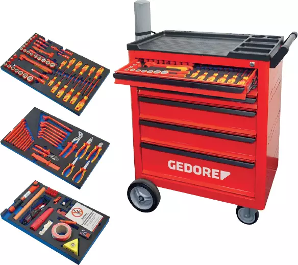 Työkaluvaunu Vde + Työkalut 103-osaa - Sähkö- ja hybridiautojen työkalut - 252-KL4600200 - 1