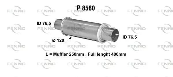 Yleisvaimennin 76 mm - Vaimentimet ja putket - FEN-P8560 - 1