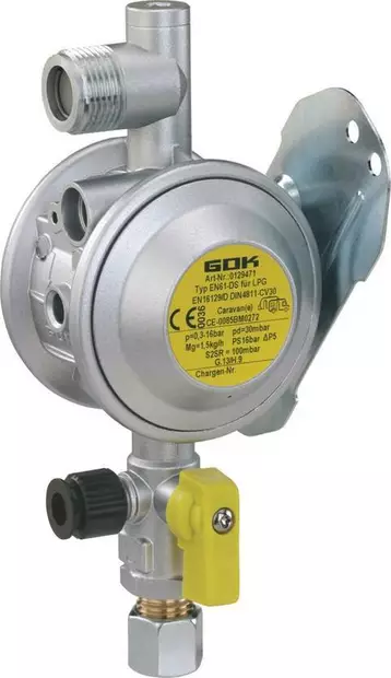 Gok painesäädin 30 mbar, ylipaineen vapautusventtiili, 0500220 - Säätimet, vaihtajat, letkut, suodattimet - 0129471 - 1