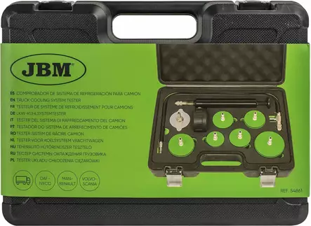 JBM jäähdyttimen painetestaussarja m42x3.0-m72x4.0 2.5bar DAF, IVECO, MAN, RENAULT, VOLVO, SCANIA - Diagnostiikka ja testerit - 50-54861 - 1