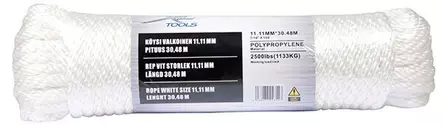 Köysi Valkoinen 11,11mm Pituus 30,48M - Köydet, narut ja vaijerit - 671-K11 - 1