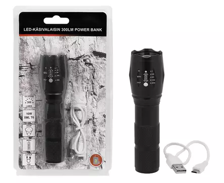 LED-taskulamppu 300 lm Power Bank - Taskulamput - LM93001 - 1