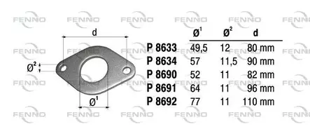 Pakoputken laippa - Liitosholkit ja kiristimet - FEN-P8691 - 1