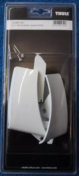 Thule etupalkin päätypari 5003, valkoinen - Thule Omnistor markiisien varaosat - 1500601591 - 1