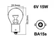 Polttimo 6V 15W BA15S - Auton polttimot - 6401 - 1