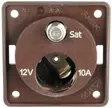 Rasia upot. 12V + SAT ruskea 12-24V, max. 10A, F-liitin - Sähkörasiat ja pistokkeet - 945722501 - 1