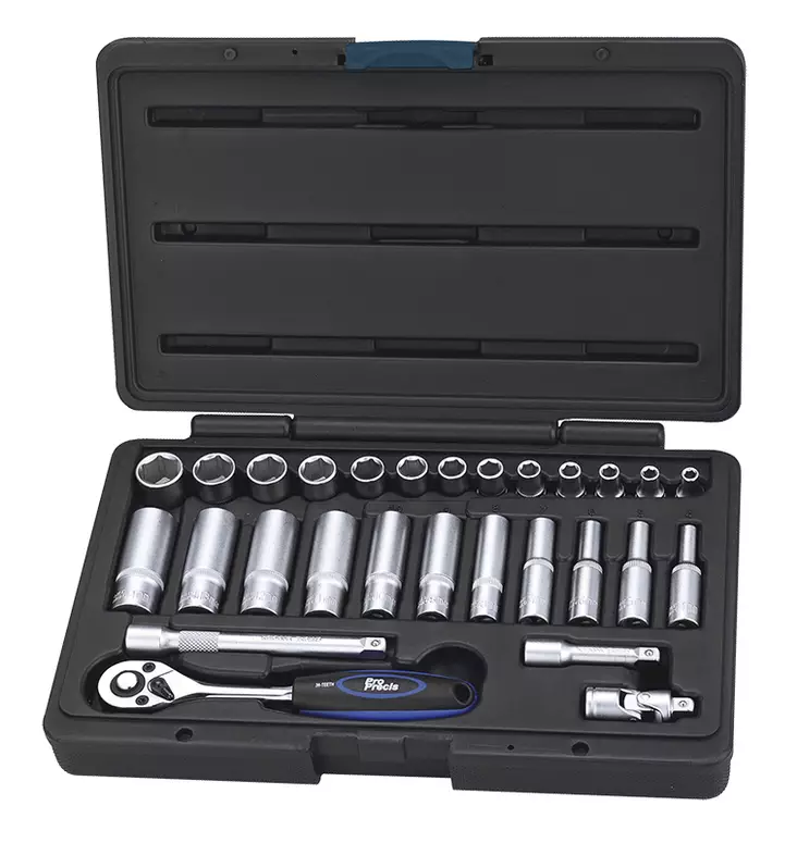 28-osainen hylsysarja jossa pitkät ja lyhyet hylsyt 1/4" vääntiöllä - Hylsysarjat - PP120161 - 2