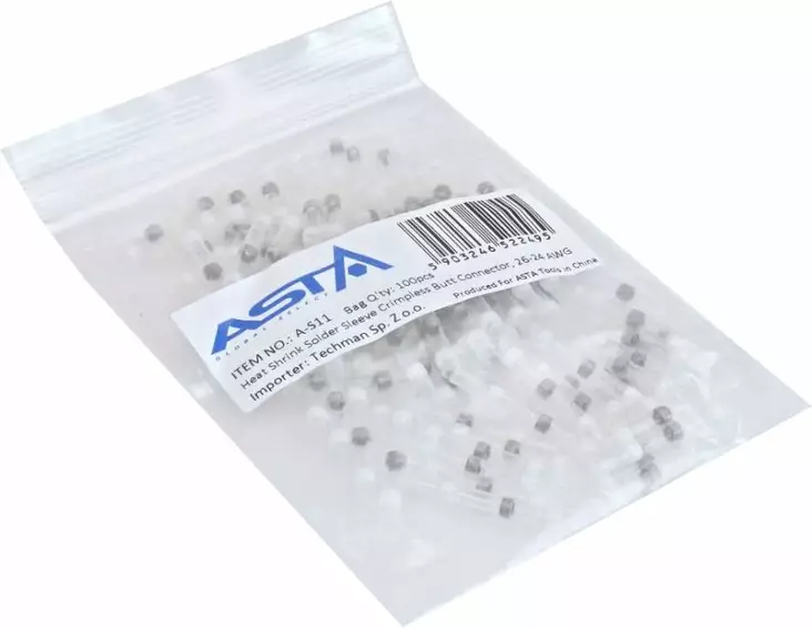 ASTA KUTISTE JATKOLIITINTINALLA 100KPL VALKOINEN, 0.3-0.5MM²/ 0.4-1.7MM - Kutisteliittimet - ASTA-S11 - 1