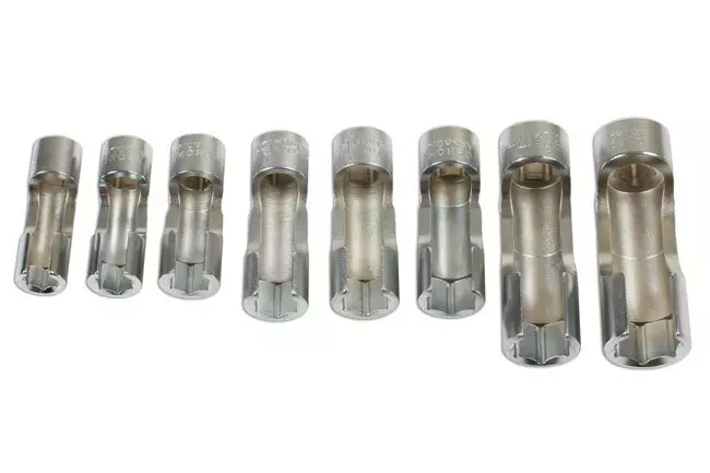 Hylsysarja Hankaliin ja Ahtaisiin Paikkoihin 3/8" 8-osaa Laser - Hylsysarjat - 258-7601 - 1
