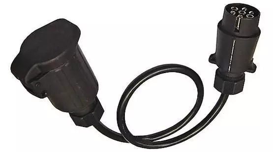 Jatkojohto 7nap pistoke/7rasia Johto 0,5m uros/naaras - Peräkärryn rasiat ja pistokkeet - 424201 - 1