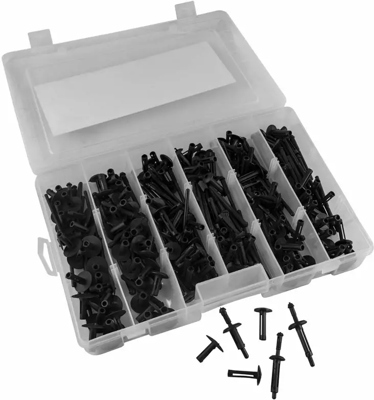 JBM muovi vetoniittilajitelma 6mm 150 osaa - Pientarvikevalikoimat - 50-52711 - 1