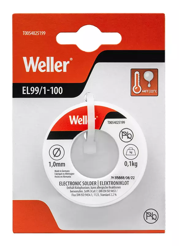 Juotostina 1.0 mm 100 g rulla S-SN99CU1 - Juottimet ja kolvit - WL208801 - 2