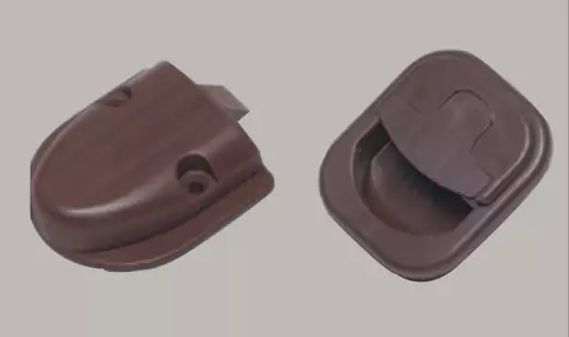 Kaapin lukko ruskea T-vedin asennusaukko 45x40 mm - Ovien, luukkujen osat - 1400611 - 1