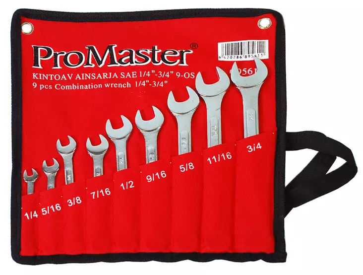 Kiintolenkkiavainsarja 9-os. SAE 1/4"-3/4 - Jako- ja lenkkiavaimet - C9561 - 1