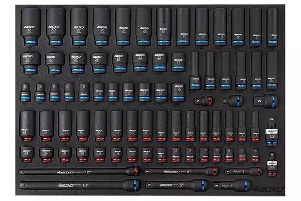 Konehylsysarja 3/8"&1/2" 81-osaa - Työkalumoduulit työkaluvaunuihin - 284-BX751 - 1