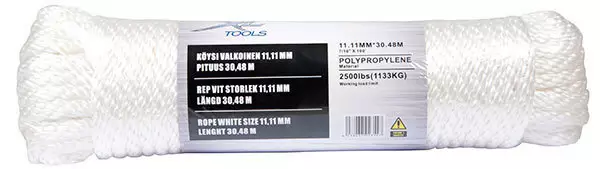 Köysi Valkoinen 11,11mm Pituus 30,48M - Köydet, narut ja vaijerit - 671-K11 - 1
