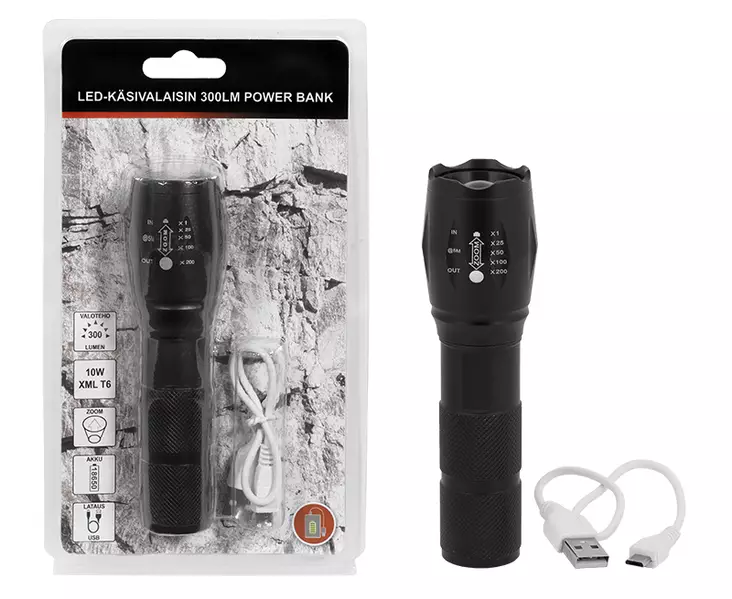 LED-taskulamppu 300 lm Power Bank - Taskulamput - LM93001 - 1