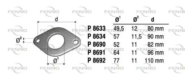 Pakoputken laippa - Liitosholkit ja kiristimet - FEN-P8691 - 1
