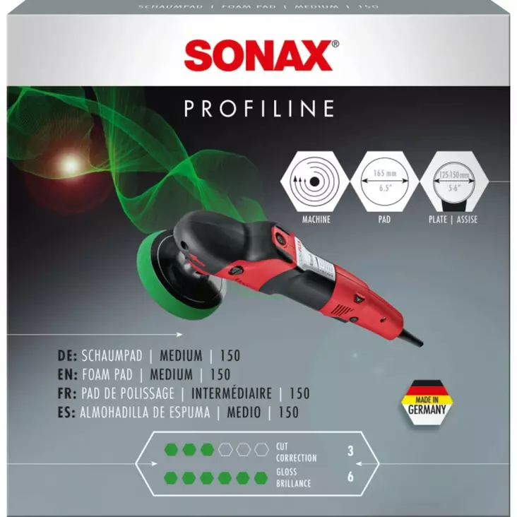 SONAX Vaahtomuovilaikka medium 150mm - Kiillotuskoneet ja tarvikkeet - SO498541 - 1