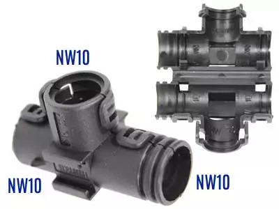 Suojaputken T-liitin NW10 x 3 - Kaapelit ja suojaputket - 1090-01841-1 - 1