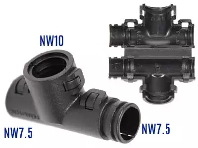 Suojaputken T-liitin NW7.5-10 - Kaapelit ja suojaputket - 1090-01861-1 - 1