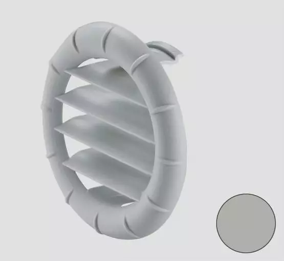 Suunnattava ritilä päätesuuttimeen harmaa, sopii päätesuuttimeen 40171-07 - Ilmakeskuslämmityksen asennustarvikkeet - 40721-01 - 1