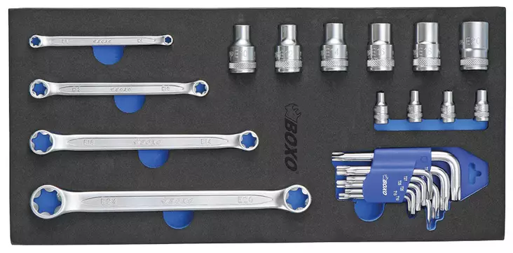 Torx-sarja 1/4" & 1/2" 23-osaa Boxo työkaluvaunuun - Työkalumoduulit työkaluvaunuihin - 284-BX051 - 1