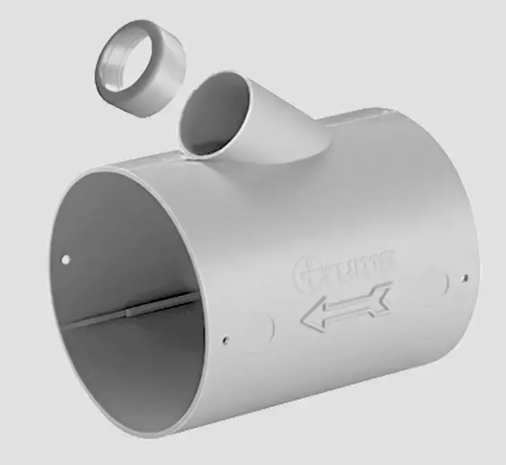 Truma jakokappale AT, harmaa, 65/72 mm - 22 mm - Ilmakeskuslämmityksen asennustarvikkeet - 40131-01 - 1